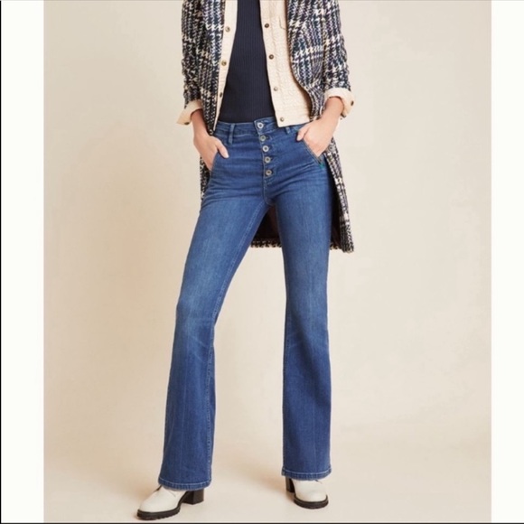 Anthro x Pilcro and the Letterpress • high rise trouser bootcut jeans sz 29